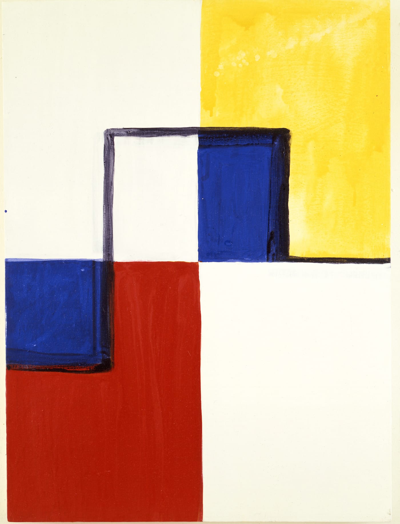 Mary Heilmann, "Little Mondrian" (1985), acrylic and watercolor on canvas (©Mary Heilmann, photo by Pat Hearn Gallery; courtesy of the artist, 303 Gallery, New York, and Hauser & Wirth)