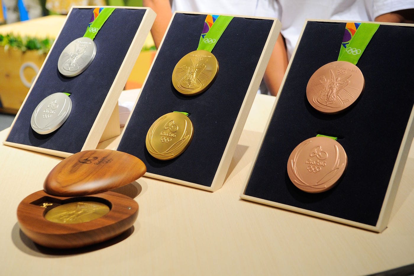 The Rio 2016 Olympic medals (photo by Tomaz Silva/Agência Brasil, via Wikimedia)