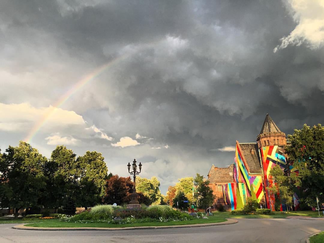 Amanda Browder’s “Spectral Locus” covers the exterior of Richmond Ferry Church in Buffalo, NY. It’s part of the Albright-Knox Art Gallery's Public Art Initiative. SEE MORE PHOTOS (photo courtesy Richmond Ferry Church) 