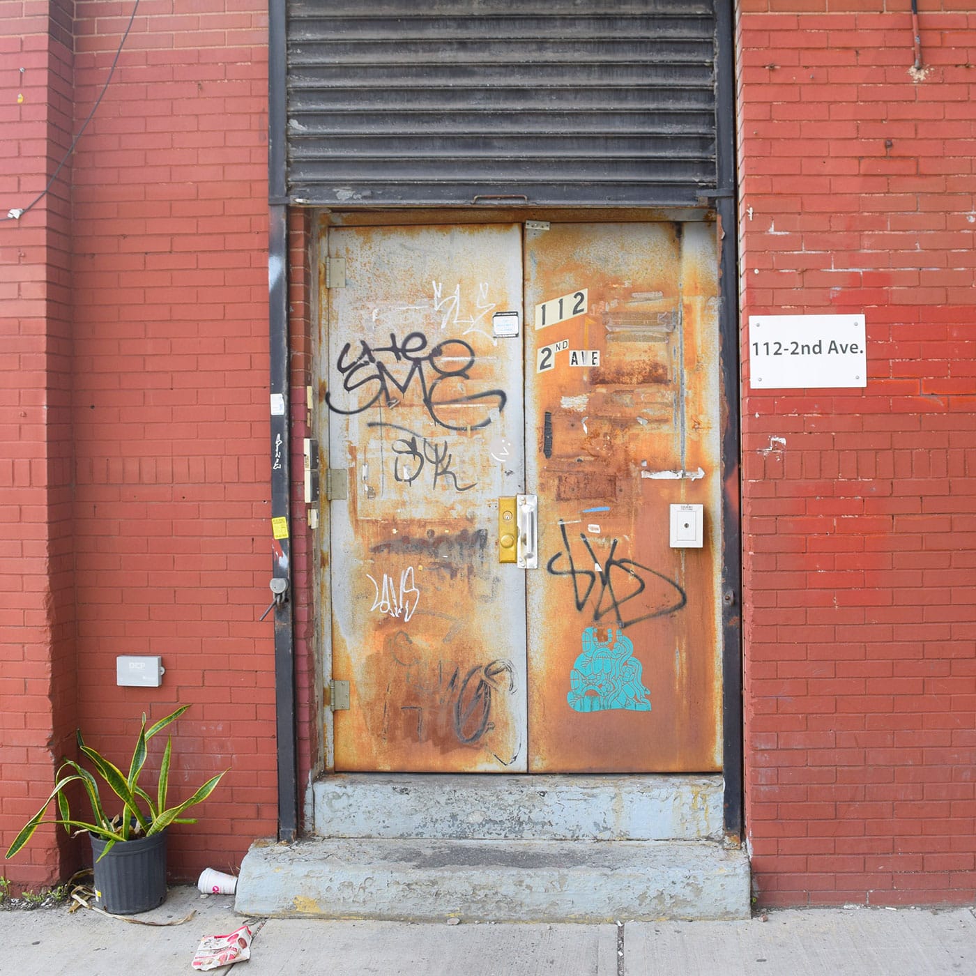 The door to 112 2nd Avenue in Gowanus