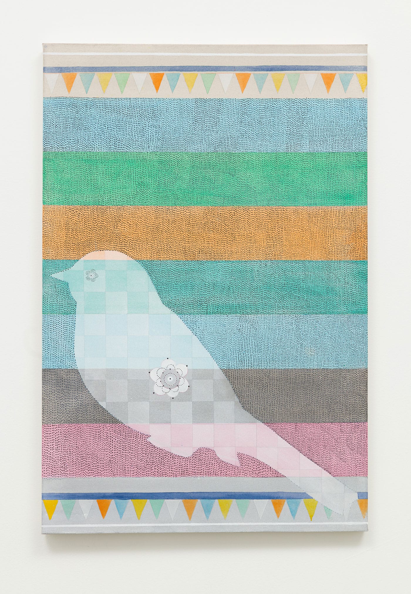 Glenn Goldberg, "Okay" (2016), acrylic, gesso, ink, and pencil on canvas, 48 x 32 in (click to enlarge)