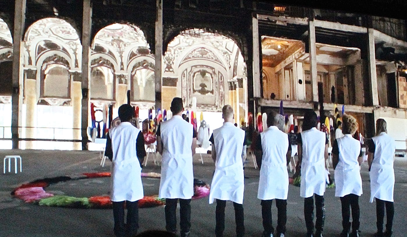 Still from "Up Right: Detroit" by the Right Brothers in collaboration with Nick Cave.