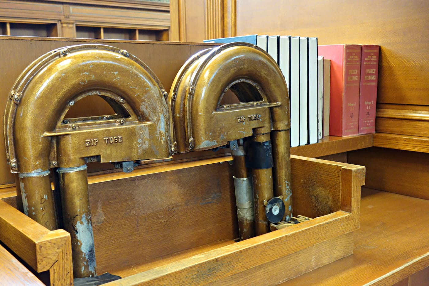 The old pneumatic tubes at the New York Public Library