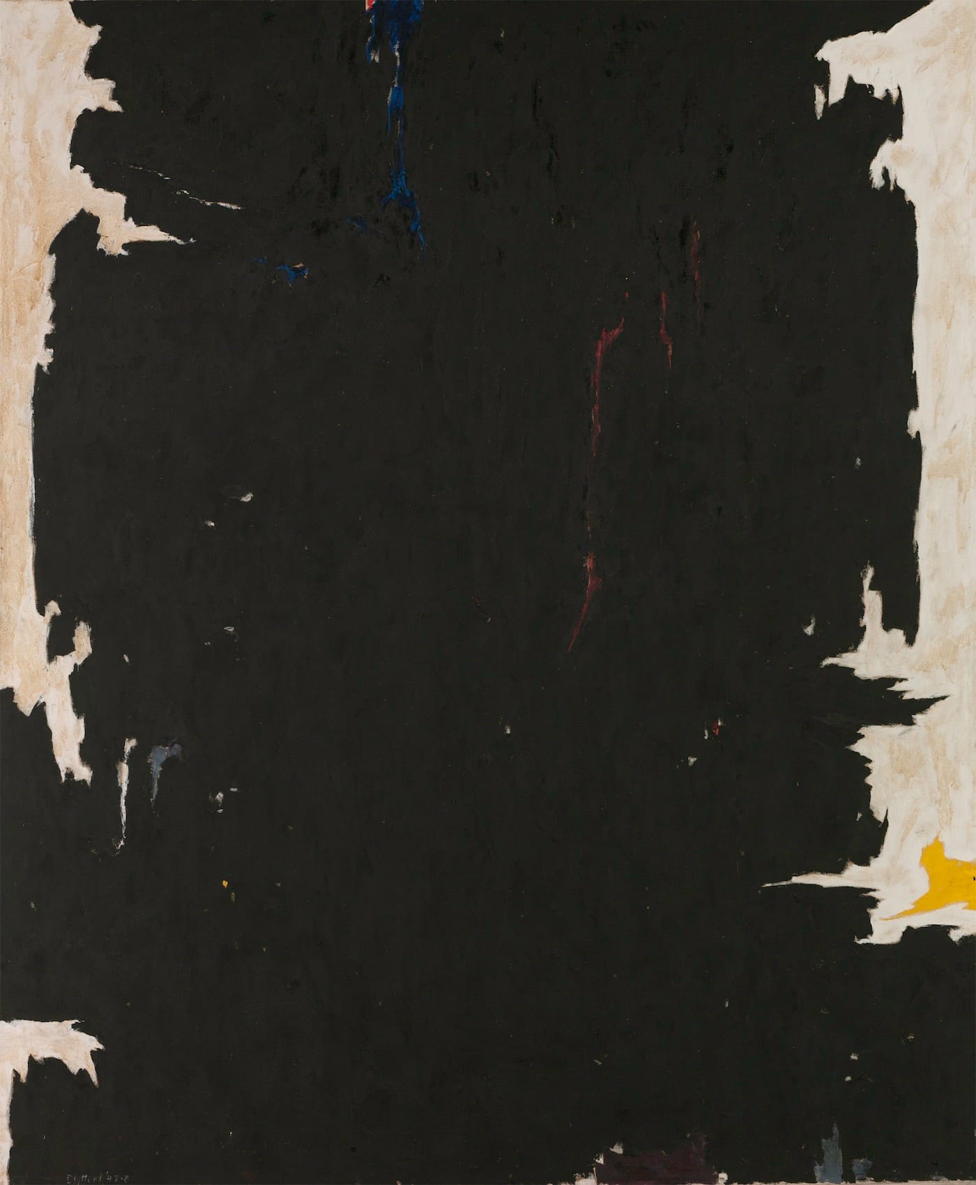 Clyfford Still, "1947-8-W No.2" (1947), oil on canvas, 108 1/2 x 88 in, collection Albright-Knox Art Gallery, Buffalo, New York, gift of the artist, 1964 (© 2016 City and County of Denver / Artists Rights Society [ARS], New York; photo by Tom Loonan)