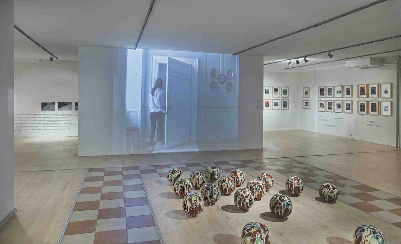 Installation view of the 2014 Çanakkale Biennial, with Ayşe Erkmen, "Rounded" (2014) in the foreground (courtesy the Çanakkale Biennial)