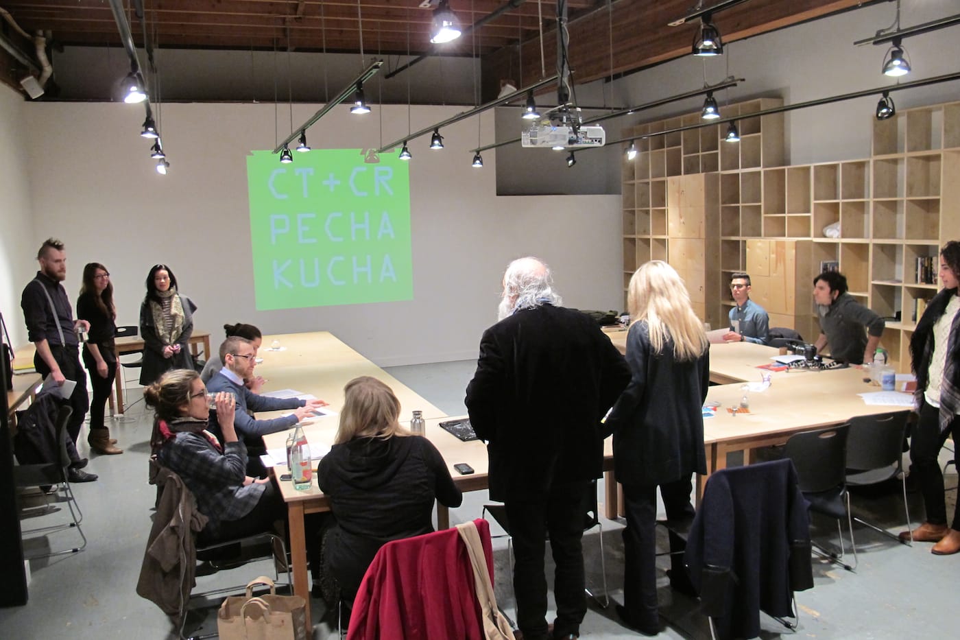 Students and faculty in Critical Theory and Creative Research headquarters (all photos courtesy Anne-Marie Oliver and Barry Sanders)