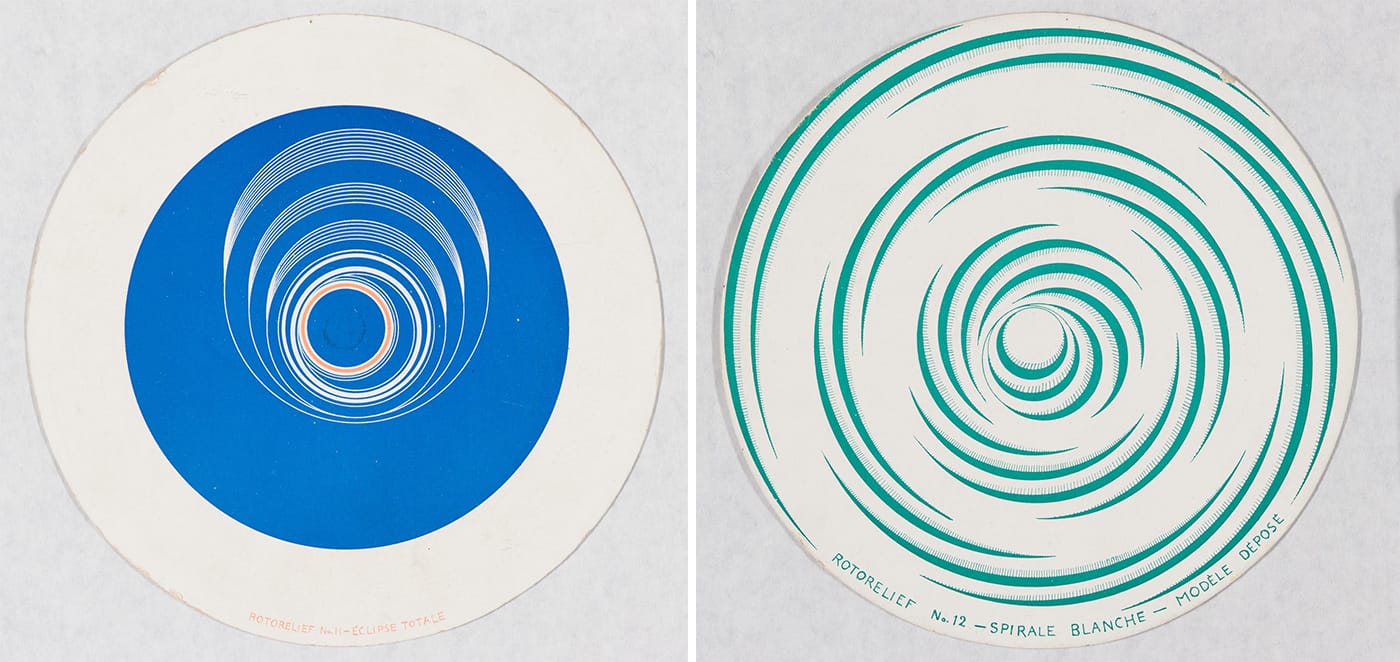 Marcel Duchamp French, 1887–1968 Rotorelief No.11 – Eclipse Totale (recto) / Rotorelief No. 12 – Spirale Blanche – Modèle Déposé (verso), 1935