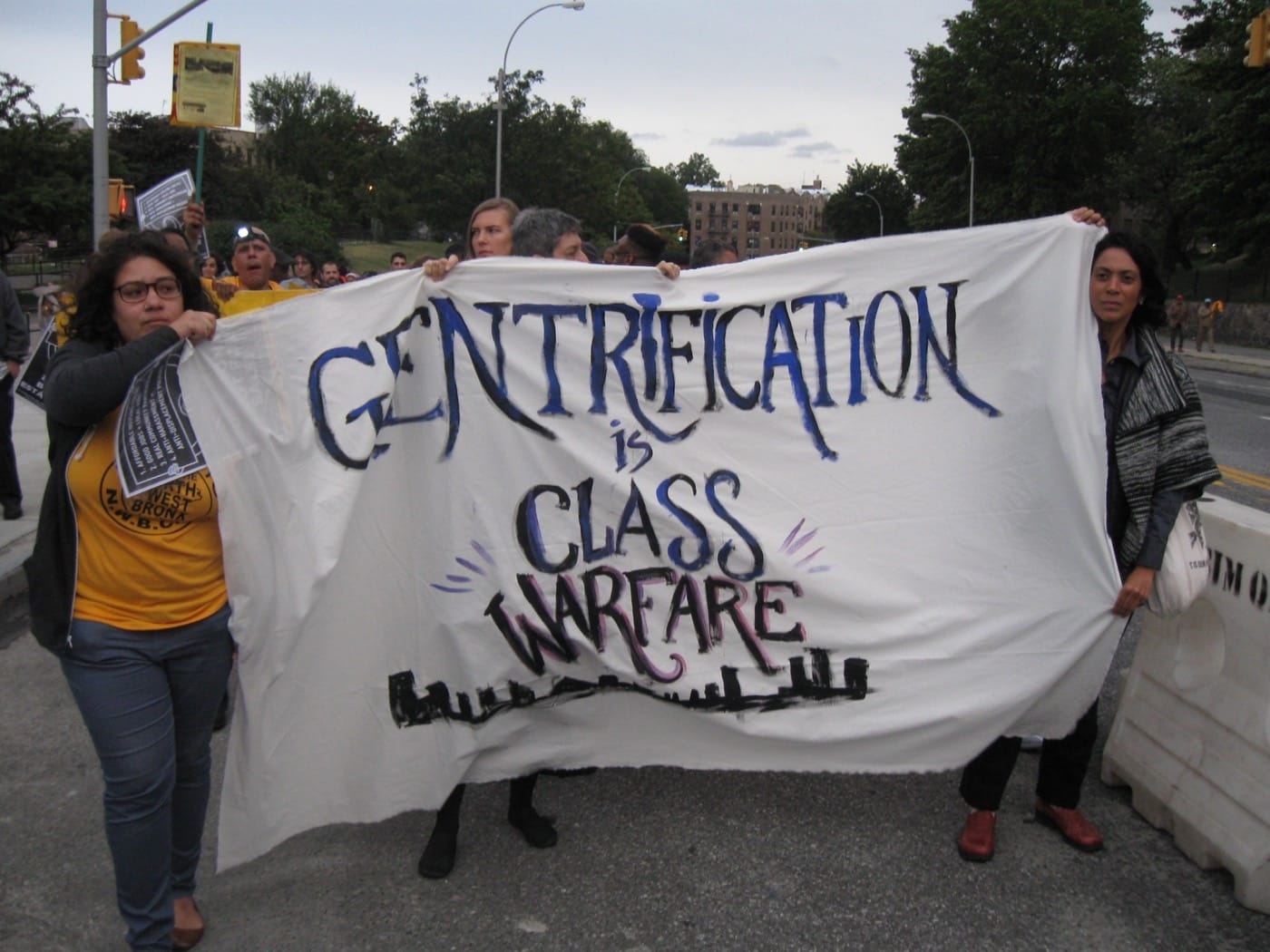 Alicia Grullon (on the left) and cohorts at the protest