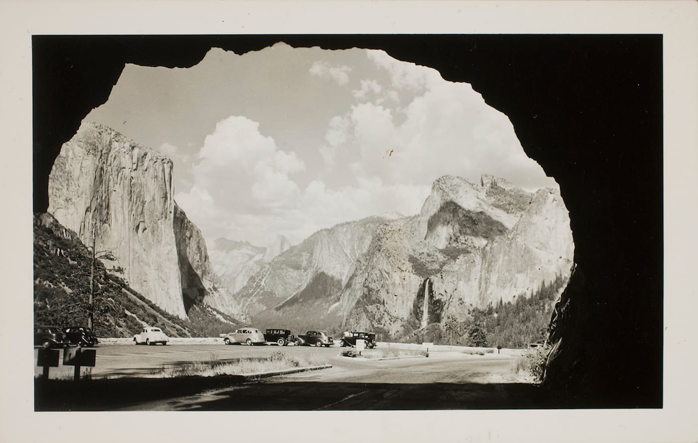 Photographer unknown, "Yosemite Valley from tunnel view" (1940) (courtesy George Eastman Museum)