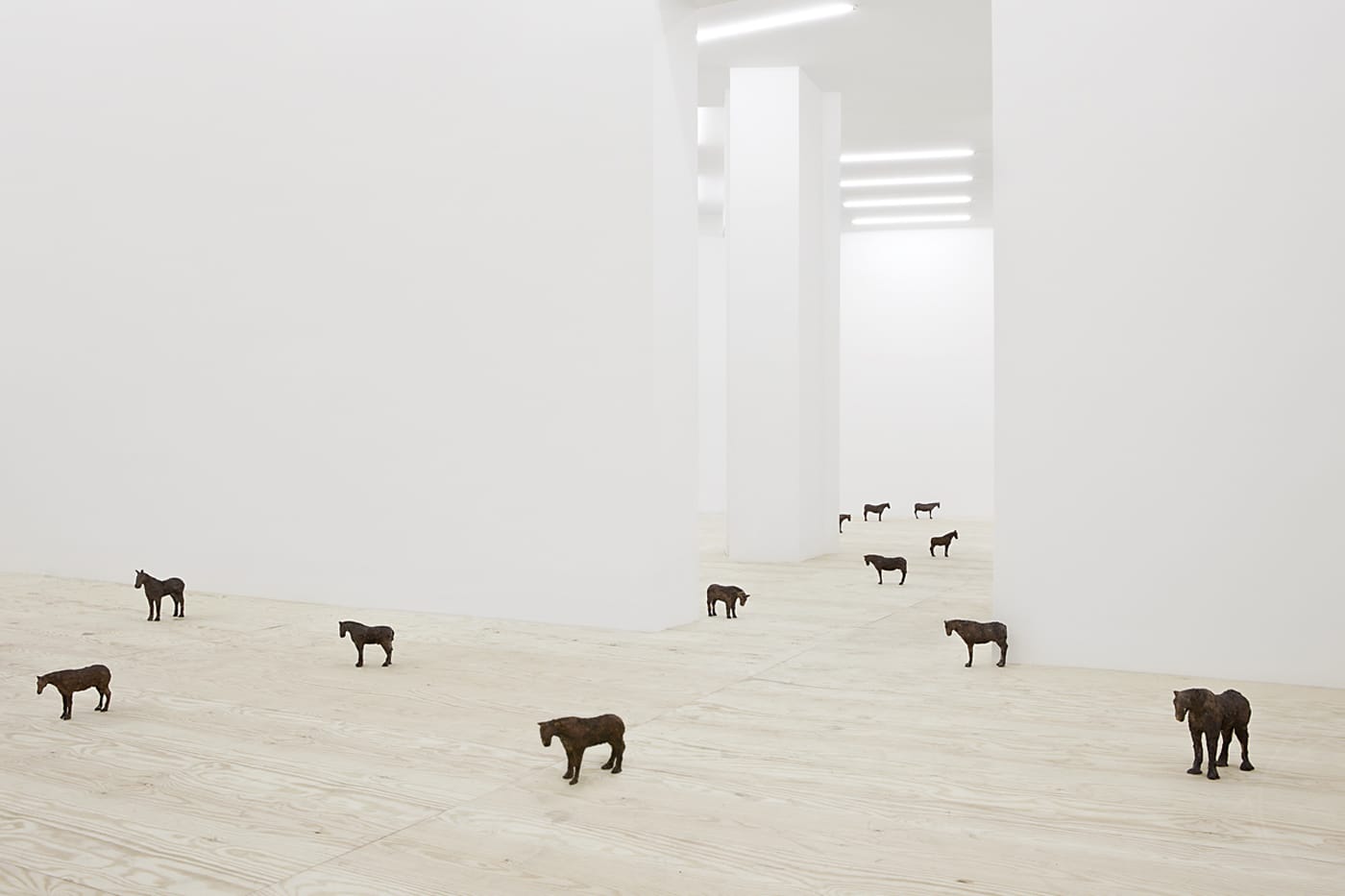 Ugo Rondinone, “Primal” (2013), installation at Esther Schipper of 44 bronze horses in 2013 (courtesy Esther Schipper Gallery, Berlin)