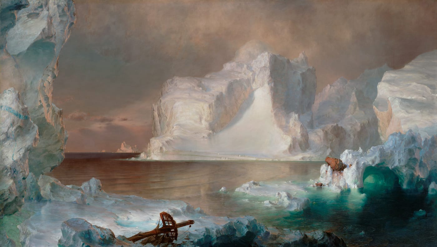 Frederic Edwin Church, "The Icebergs" (1861), oil on canvas (via Dallas Museum of Art/Wikimedia)