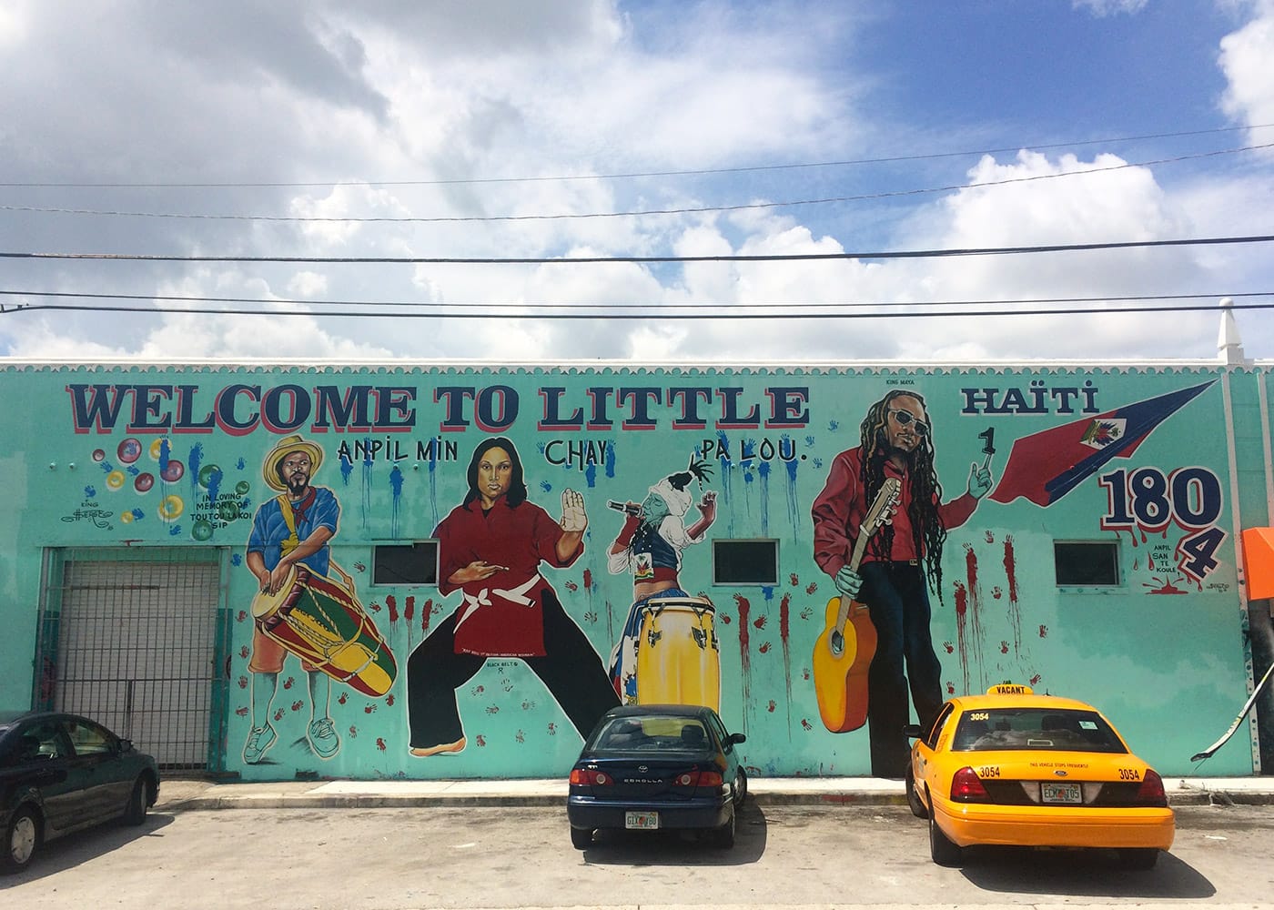 Serge Toussaint's in-progress mural "Anpil Min Chay pa Lou" in Little Haiti