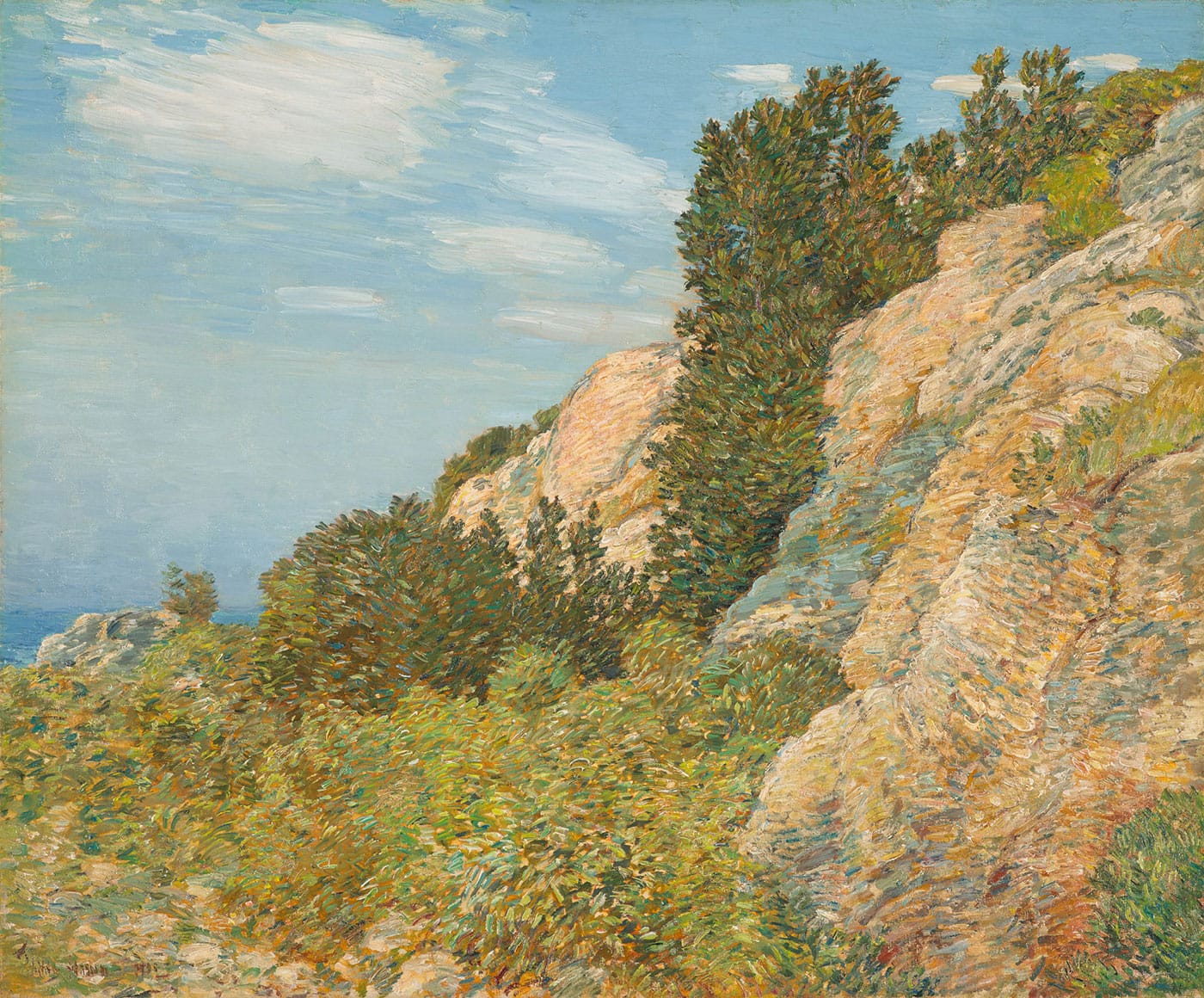 Childe Hassam, “The Laurel in the Ledges, Appledore” (1905), oil on canvas, North Carolina Museum of Art, Raleigh, promised gift of Ann and Jim Goodnight