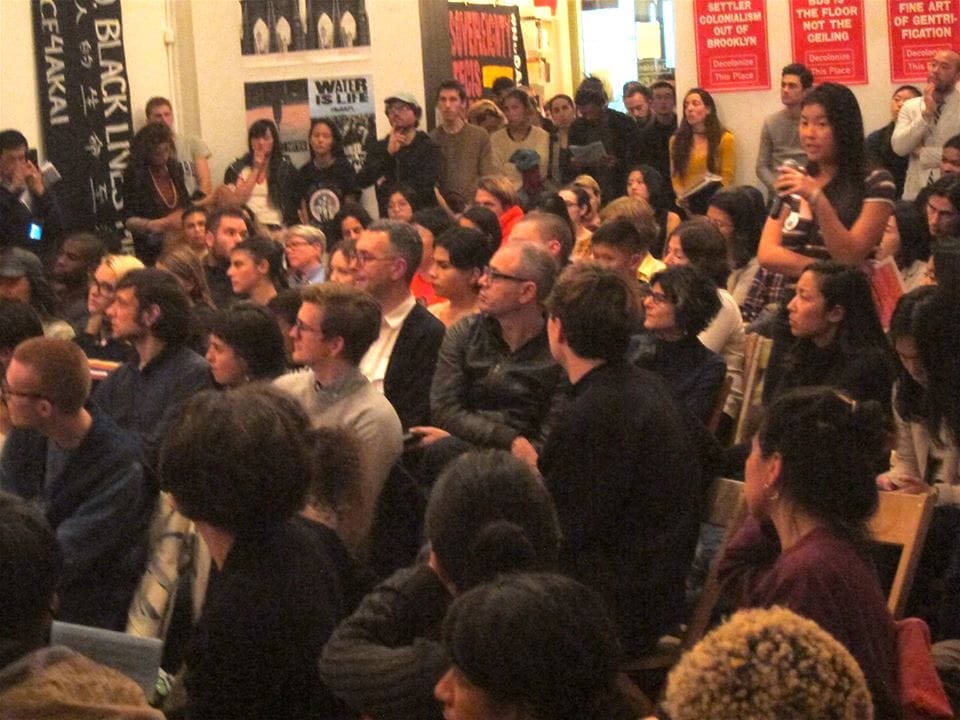 Attendees of "Chinatown Is Not For Sale" panel at Artists Space (photo by and courtesy Chinatown Art Brigade)