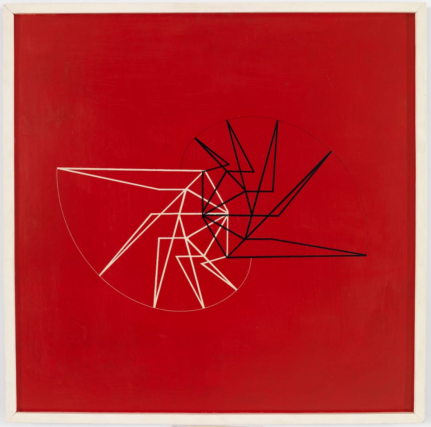 Waldemar Cordeiro, "Visible Idea" (1956), acrylic on wood, 23 9/16 x 23 5/8 in