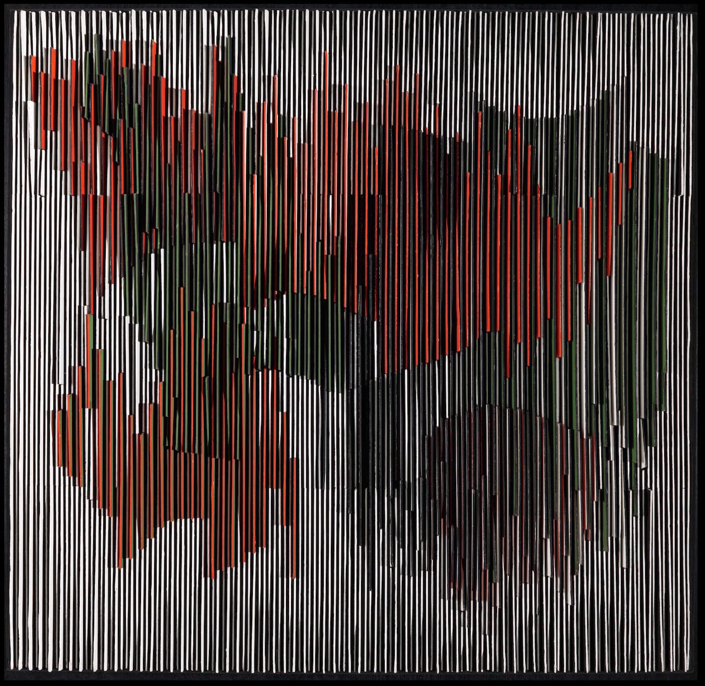 Carlos Cruz-Diez, "Physichromie 21" (1960), casein on cardboard over wood, 40 11/16 x 41 7/8 x 2 9/16 in, promised gift of Patricia Phelps de Cisneros through the Latin American and Caribbean Fund (© 2016 Carlos Cruz-Diez / Artists Rights Society [ARS], New York / ADAGP, Paris)