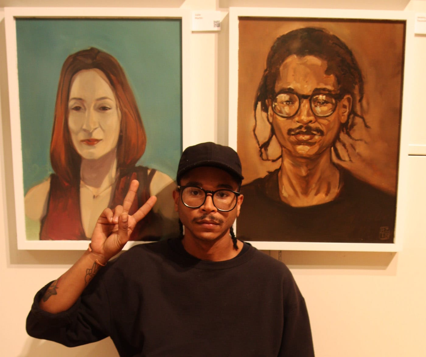 A neighborhood man with his portrait