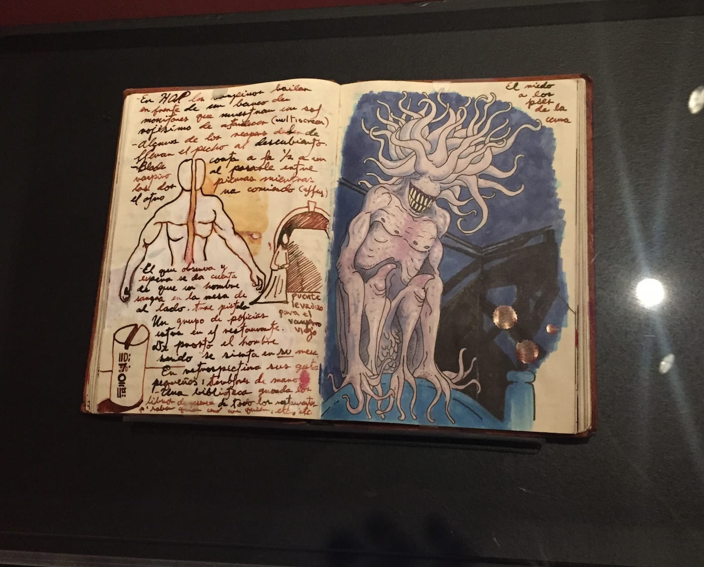 Guillermo del Toro, Page from Notebook 3, Leather-bound notebook, ink on paper, 8 x 10 x1 1/2 in.