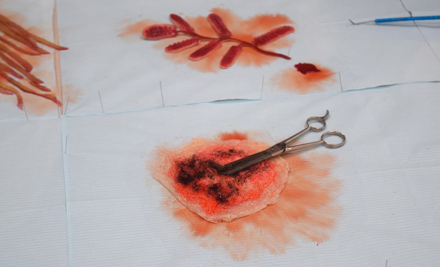 Doreen Garner, "Flora: Viscera" (2016, detail), silicone and mixed media, dimensions variable