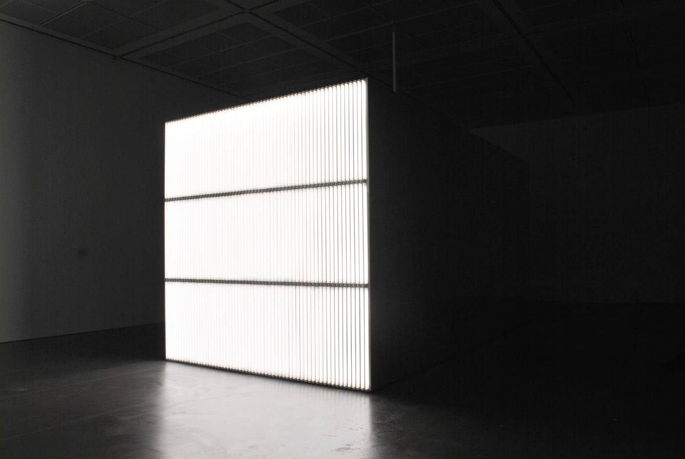 Alfredo Jaar, "The Sound of Silence" (2006) installation shot from front.