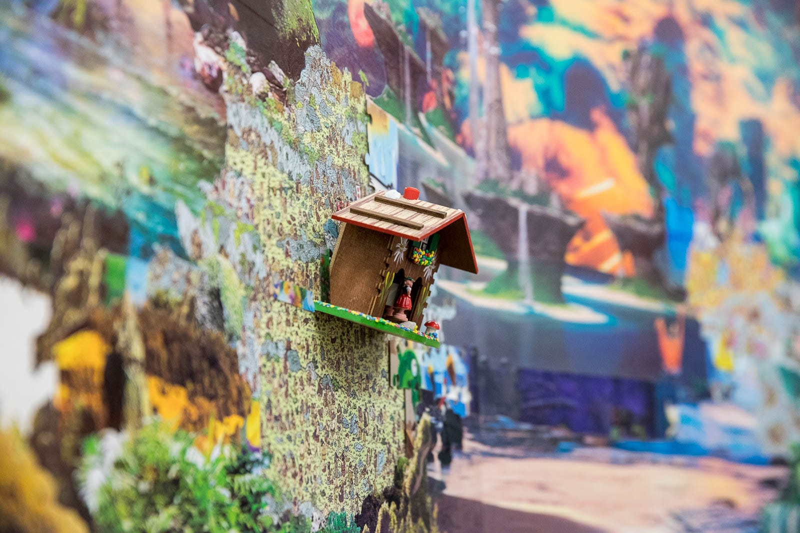 Detail of a large painting by Raphael Fenton-Spaid, Star Garden, at BLAM