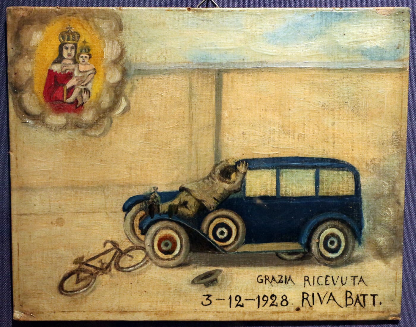 Ex voto for a 1928 accident in the Museo Adriano Bernareggi (photo by Sailko/Wikimedia)