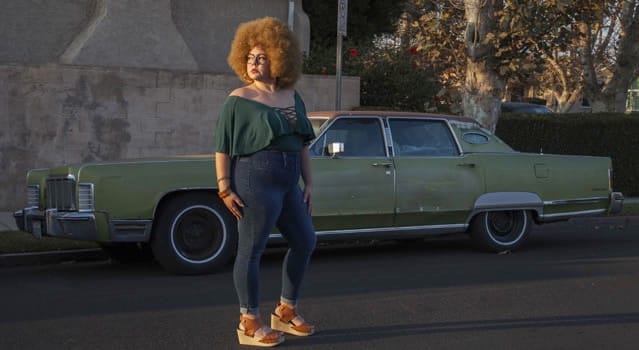 Genevieve Gaignard, "Compton Contrapposto" (2016), Chromogenic Print, 32 x 48 in, (via caamuseum.org, Courtesy the artist and Shulamit Nazarian, Los Angeles)