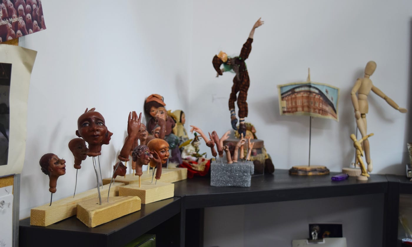 Dolls handcrafted by Valerie A. Gladstone in her studio at 540 President Street