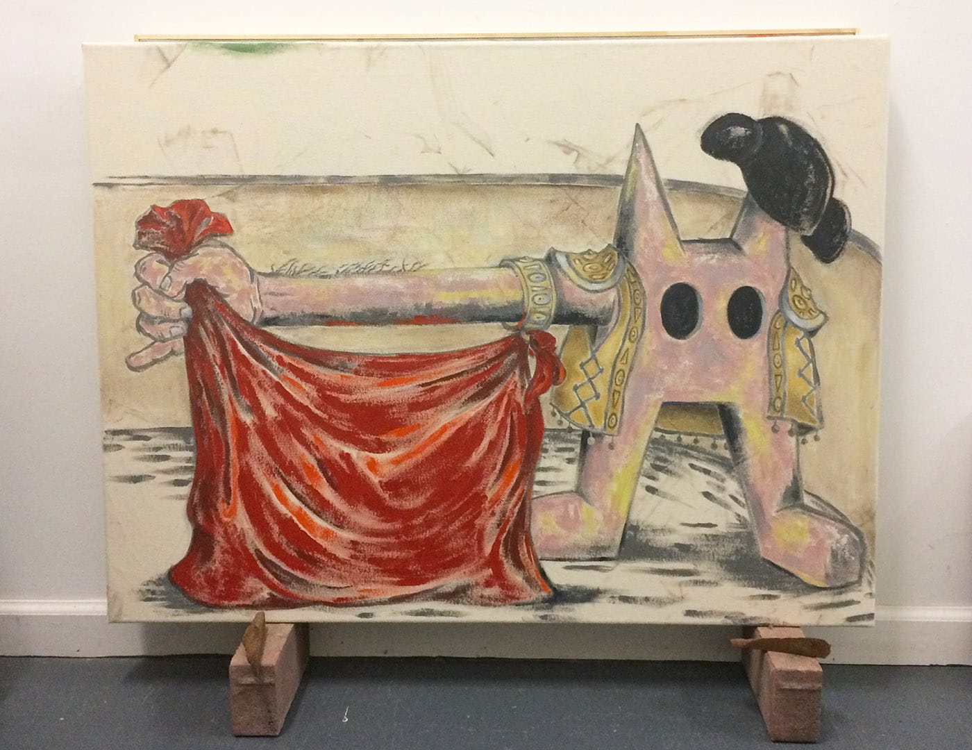 A painting by Tony Geiger in his studio at 61 9th Street