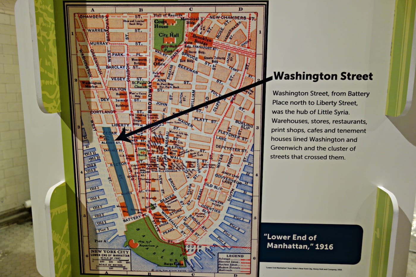 Installation view of 'Little Syria' in the Ellis Island Museum of Immigration