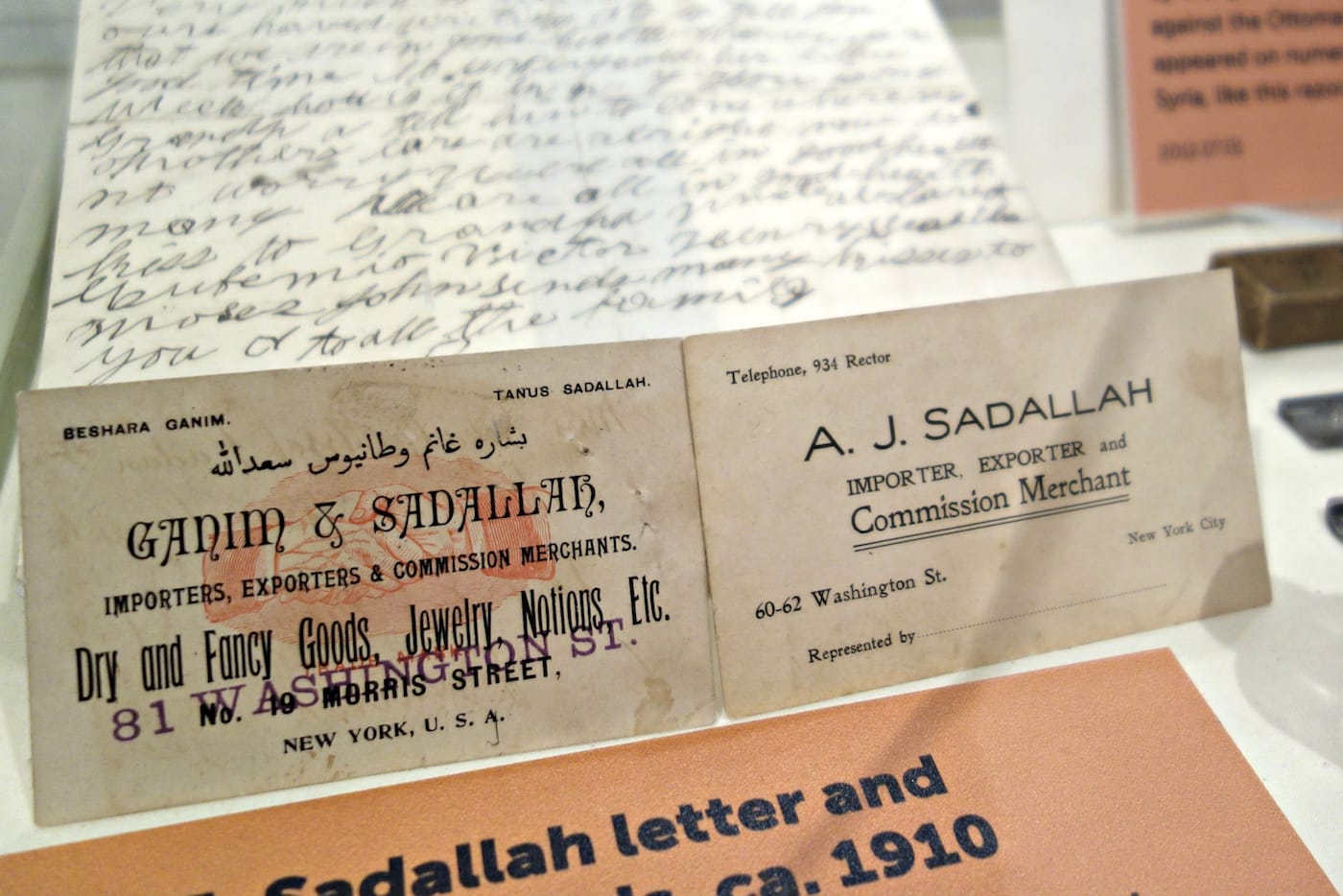 Installation view of 'Little Syria' in the Ellis Island Museum of Immigration