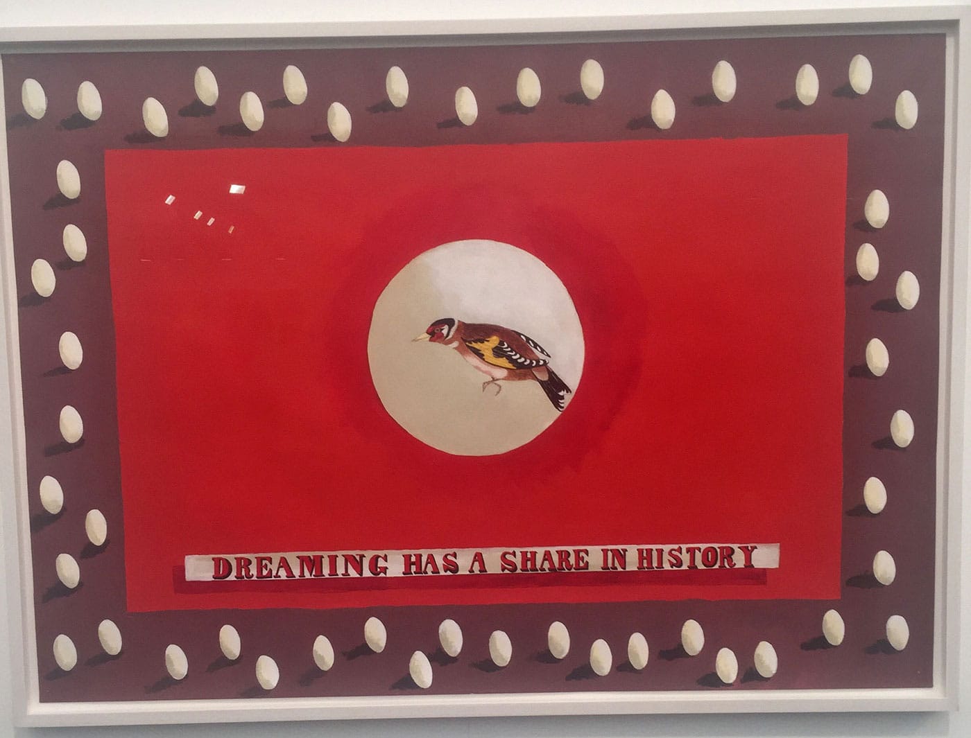 Lubaina Himid, "Dreaming Has a Share in History" (2016), acrylic and pencil on paper (photo by the author for Hyperallergic)