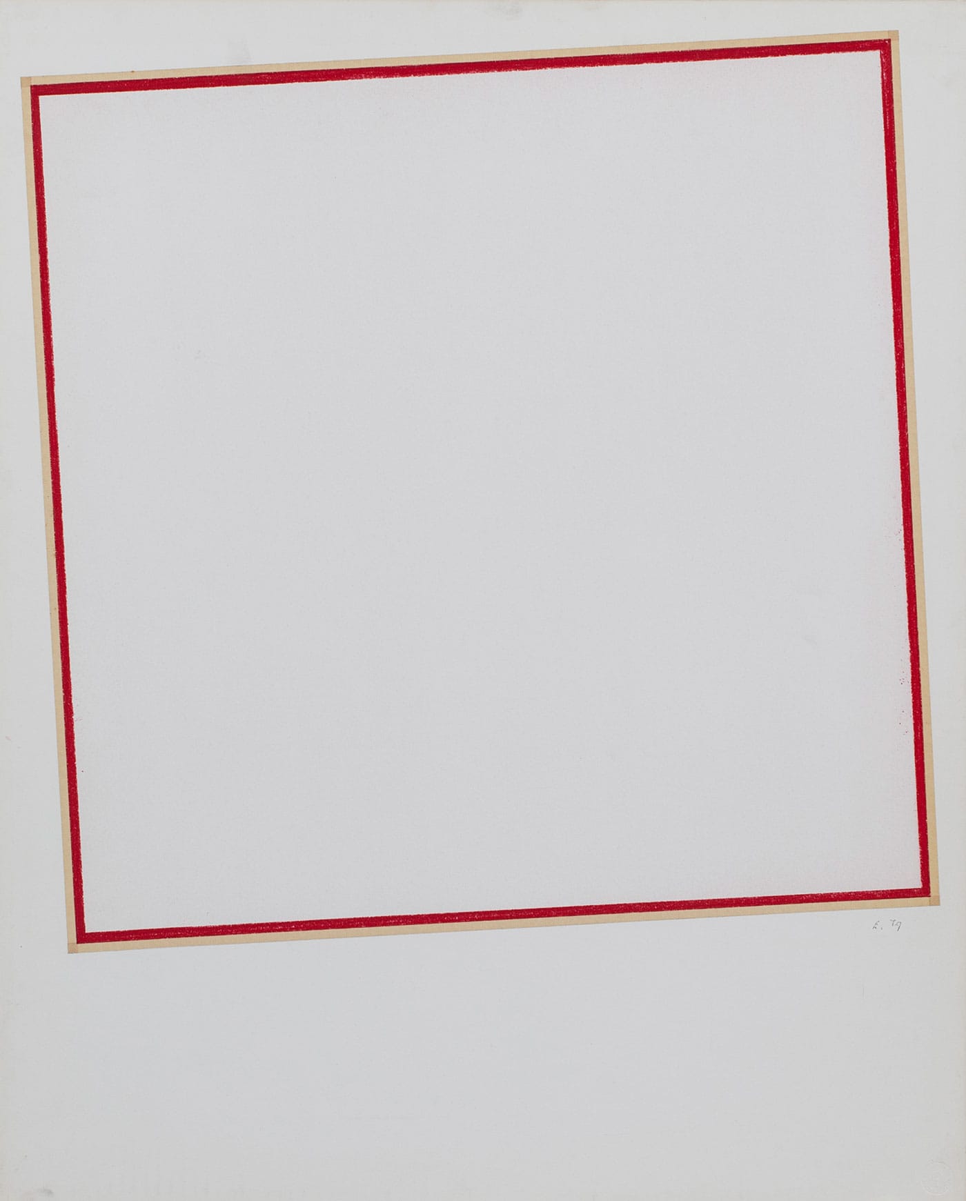 Ed Moses, "Untitled" (1977), charcoal and masking tape on board, 31 x 24 1/2 inches