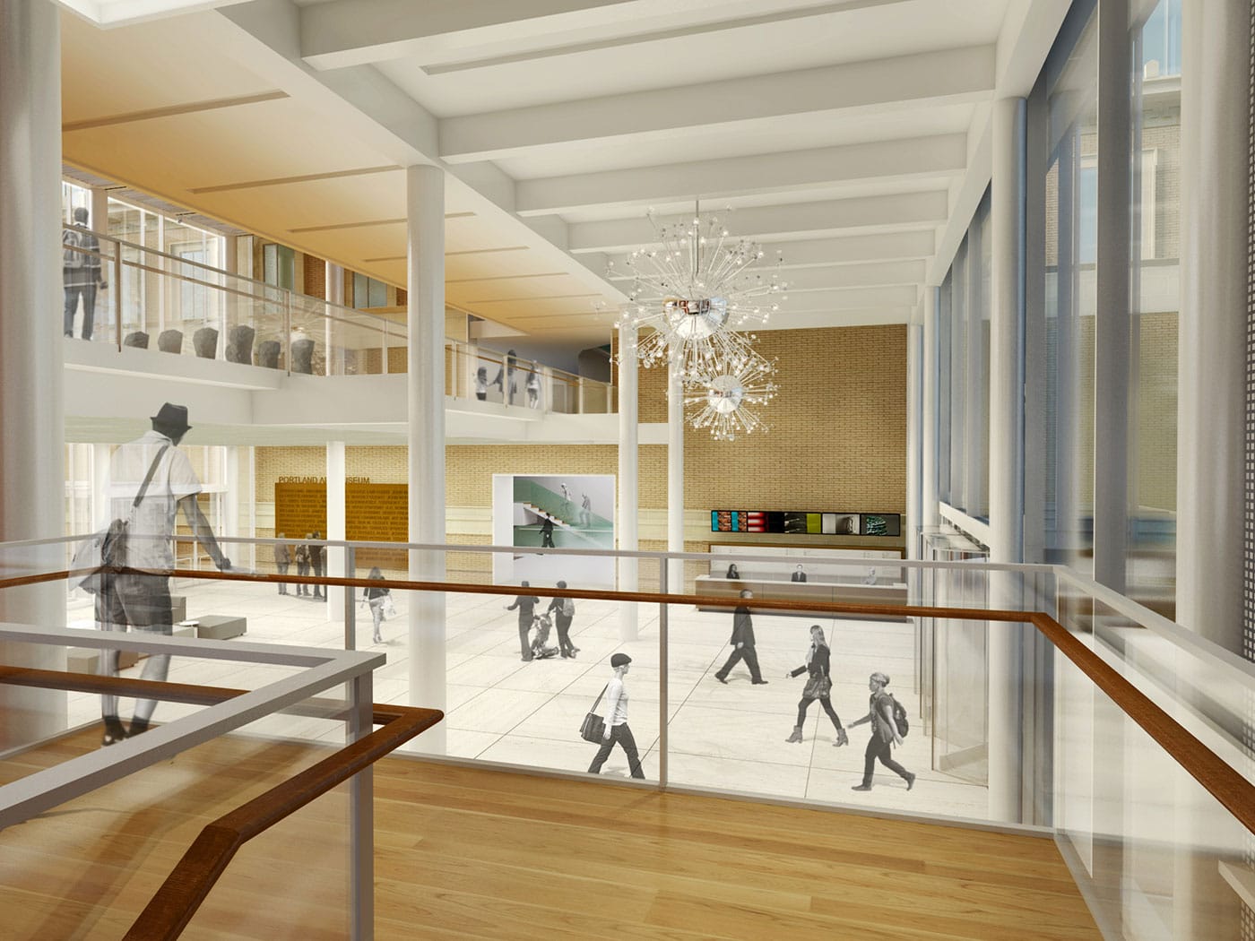 View of the community commons from the new stair (image courtesy Vinci Hamp Architects)