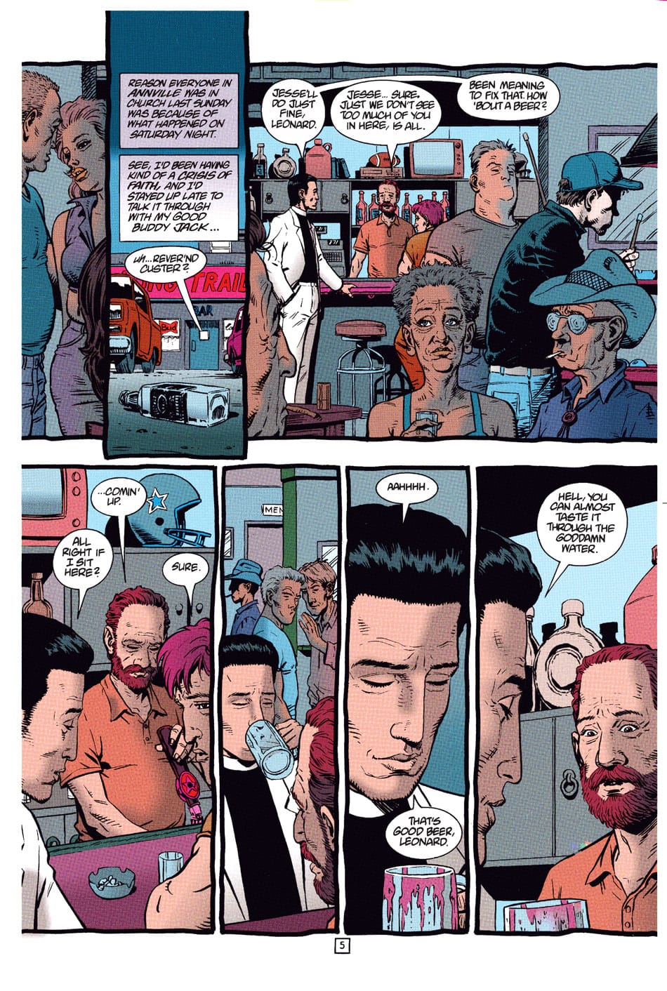 A page from 'Preacher,' with art by Steve Dillon (image courtesy DC Entertainment)