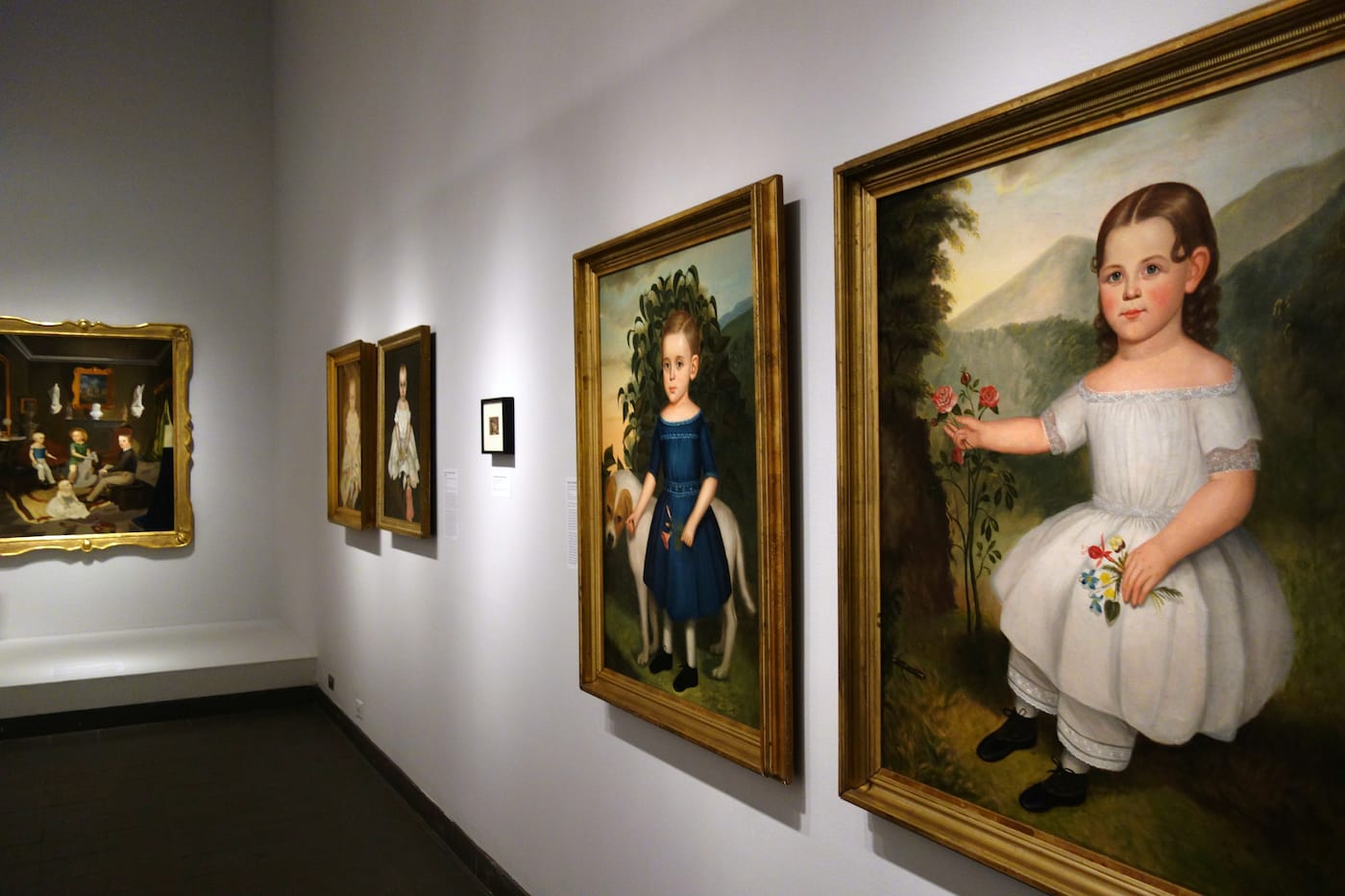 Installation view of 'Securing the Shadow: Posthumous Portraiture in America' at the American Folk Art Museum (photo by the author for Hyperallergic)