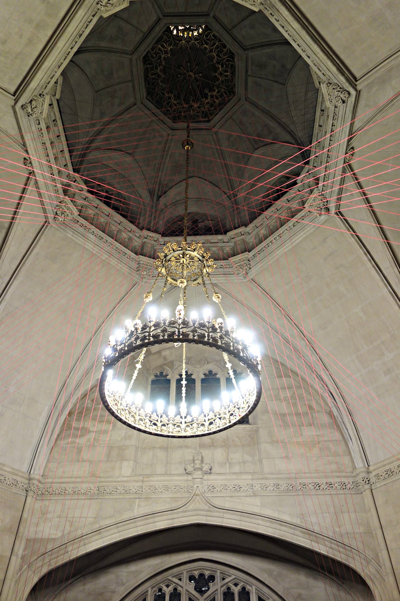 Installation view of 'unSeen Green' by Aaron Asis in the Green-Wood Cemetery Chapel
