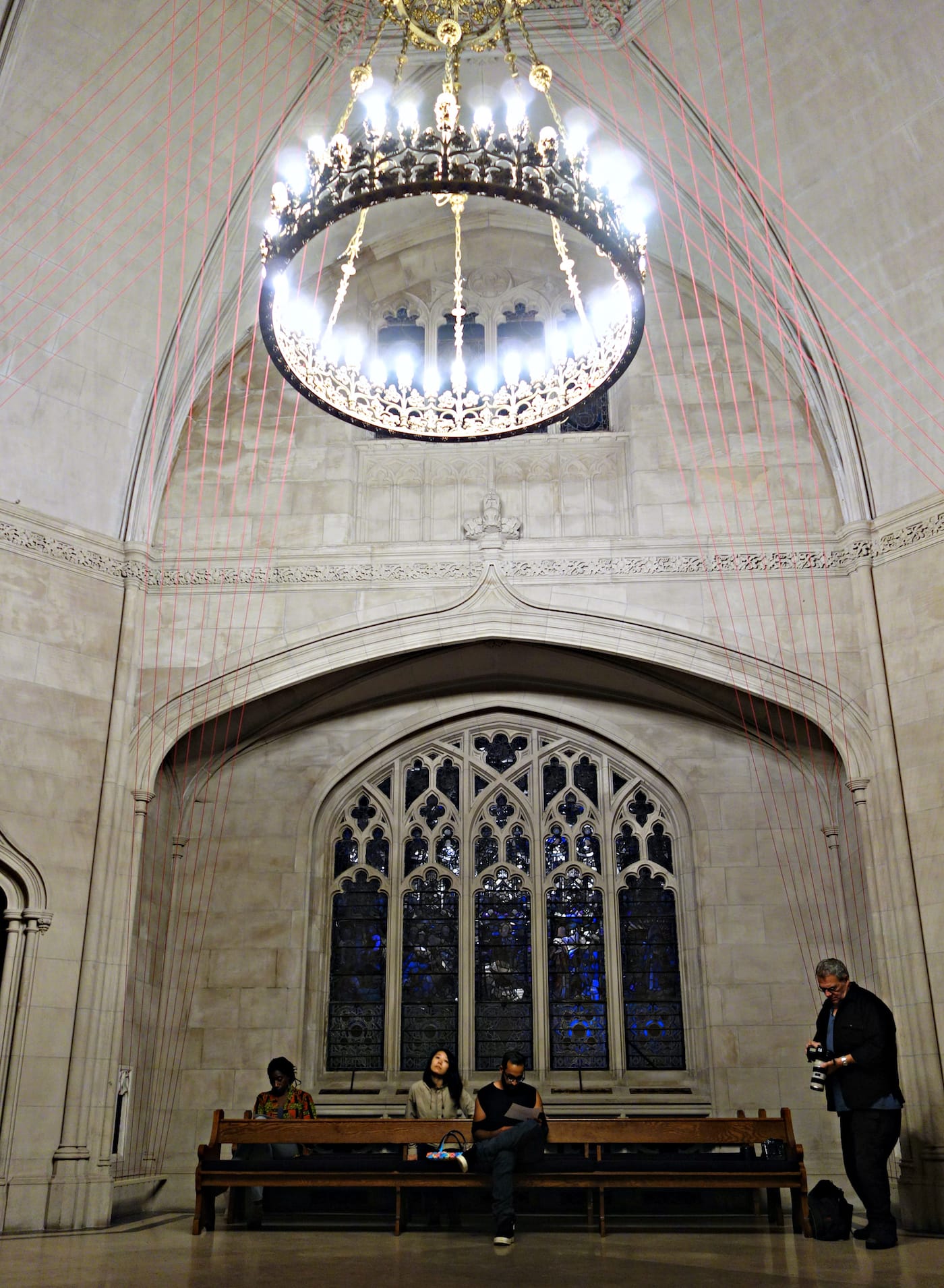 Installation view of 'unSeen Green' by Aaron Asis in the Green-Wood Cemetery Chapel