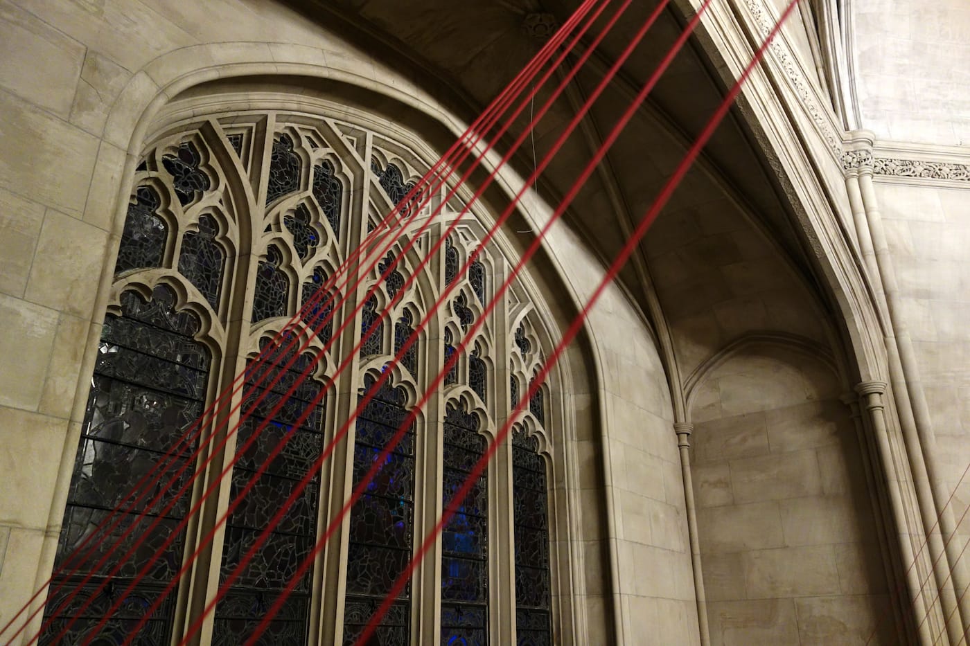 Installation view of 'unSeen Green' by Aaron Asis in the Green-Wood Cemetery Chapel