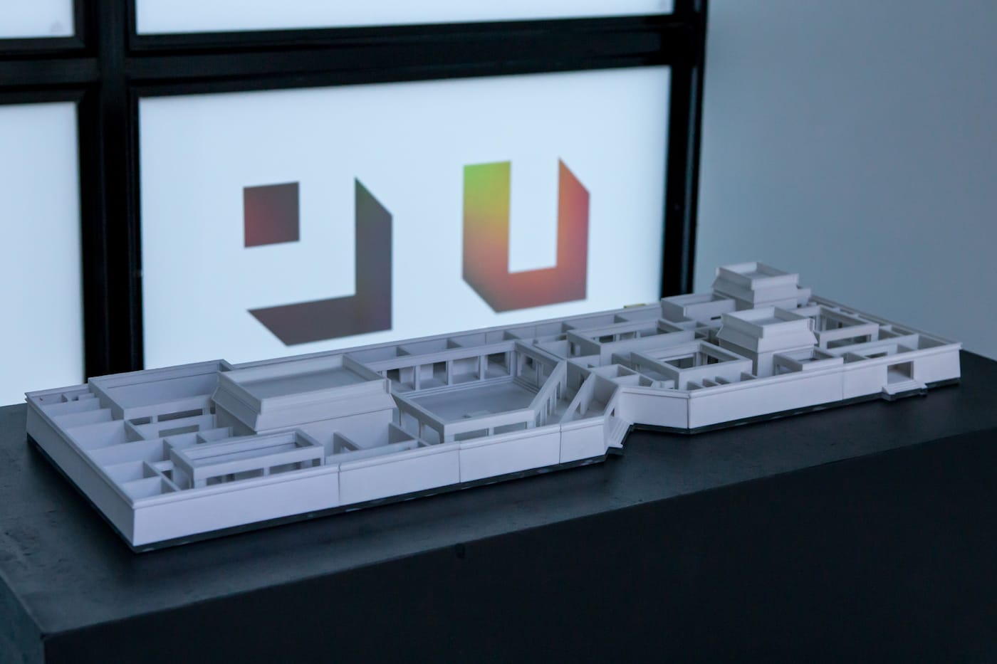 Detail of SANGREE's Unclassified Site Museum, featuring a 3D-printed model of an imagined housing development