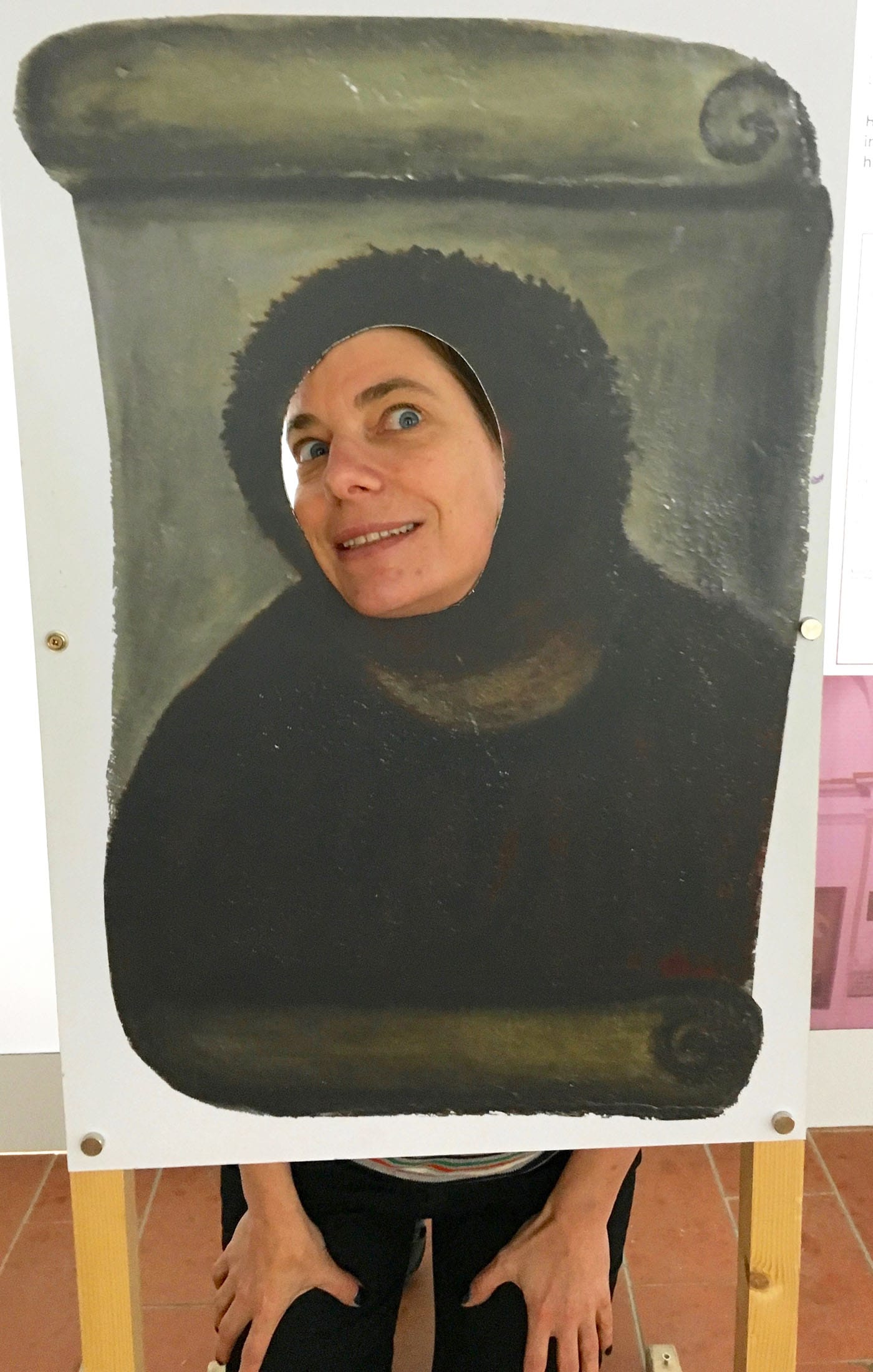 People can stick their head through a cutout and see what it feels like to <em>be</em> Monkey Jesus.