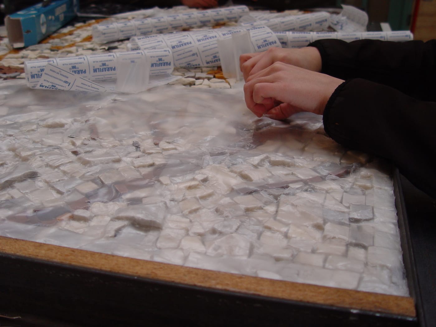 13-barrier-layer-of-parafilm-m-applied-to-marble-tesserae