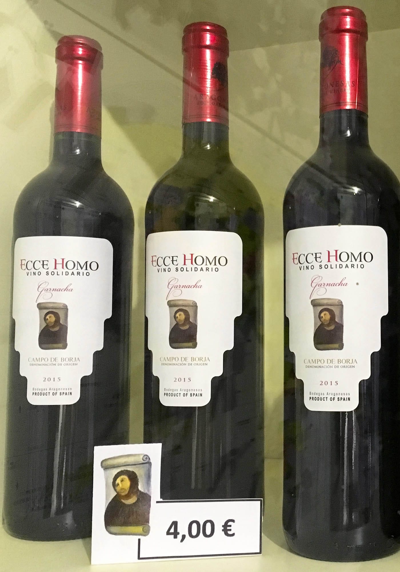 For only 4 Euros, one could buy some vino del Monkey Jesus.