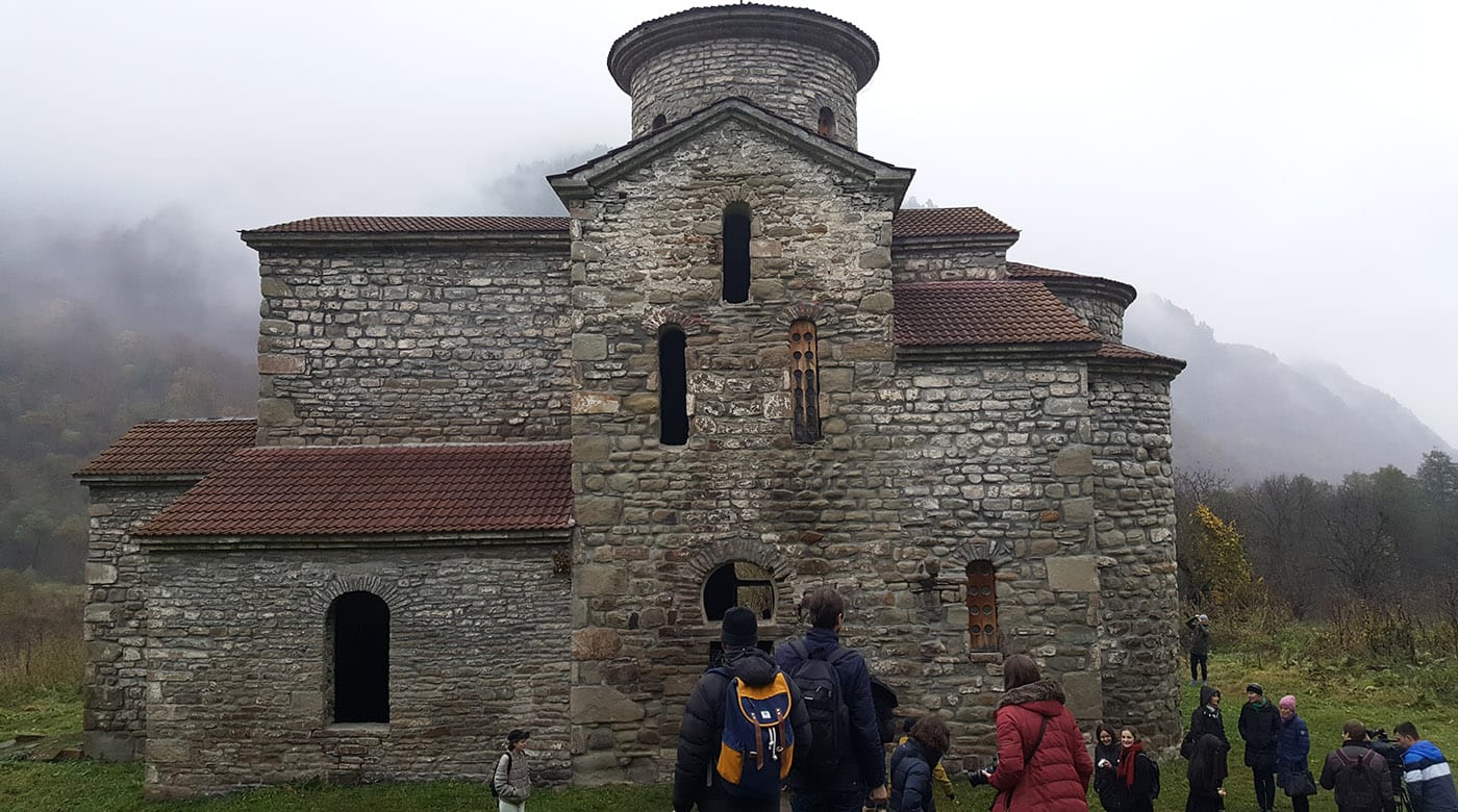Abandoned 10th-century church housing Alexandra Paperno's work