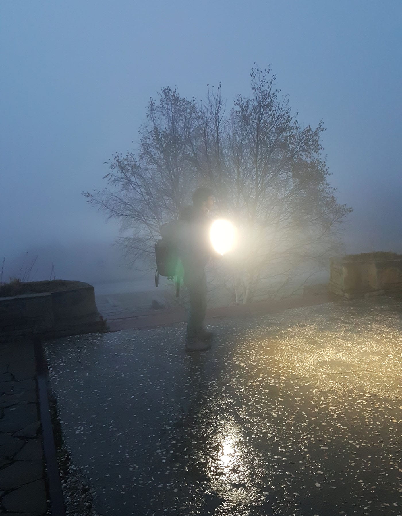 The stairs leading up to the Special Astrophysical Observatory of the Russian Academy of Science