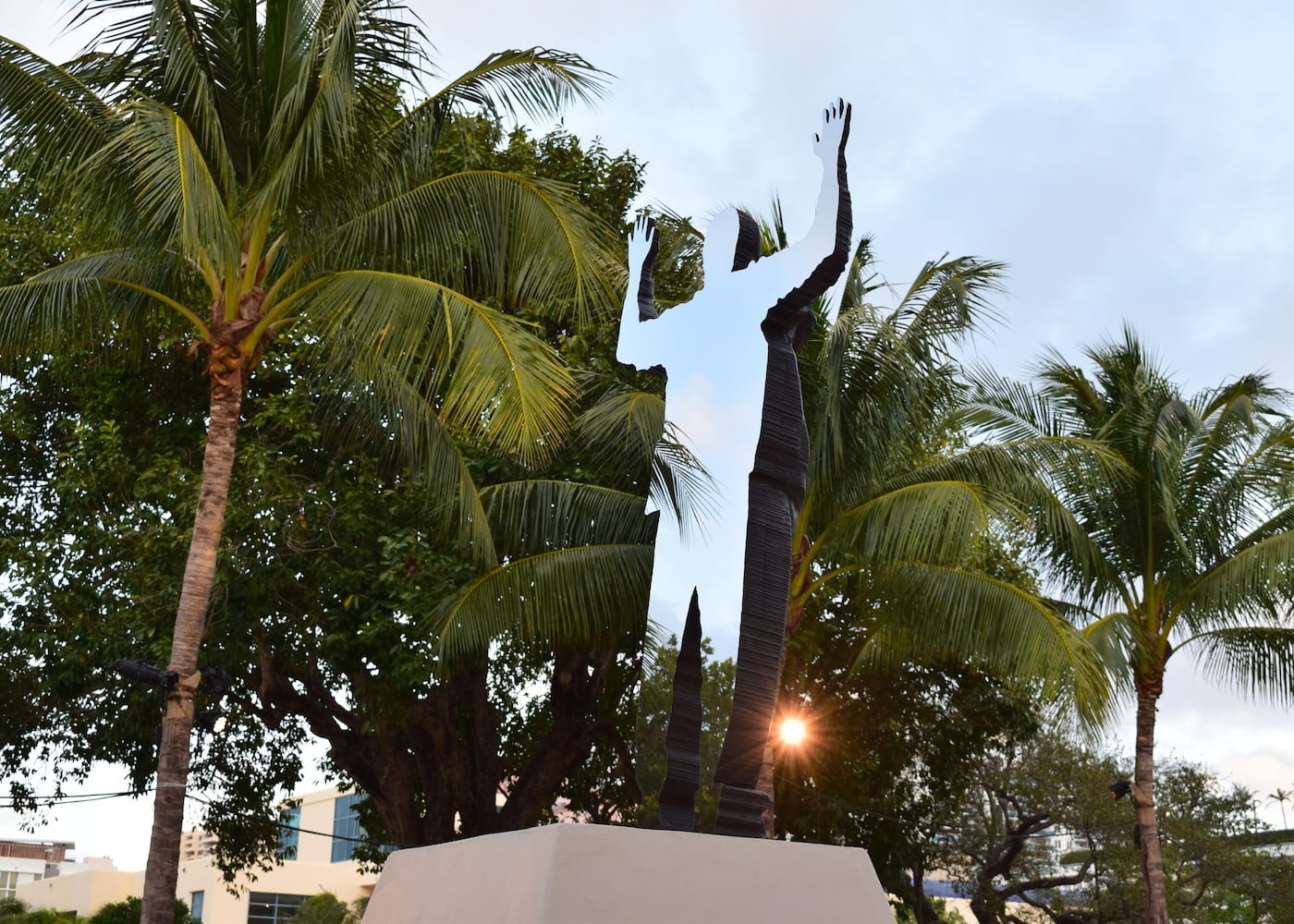 Side view of Glenn Kaino's "Invisible Man" (2016) in the Public sector of Art Basel Miami Beach 2016