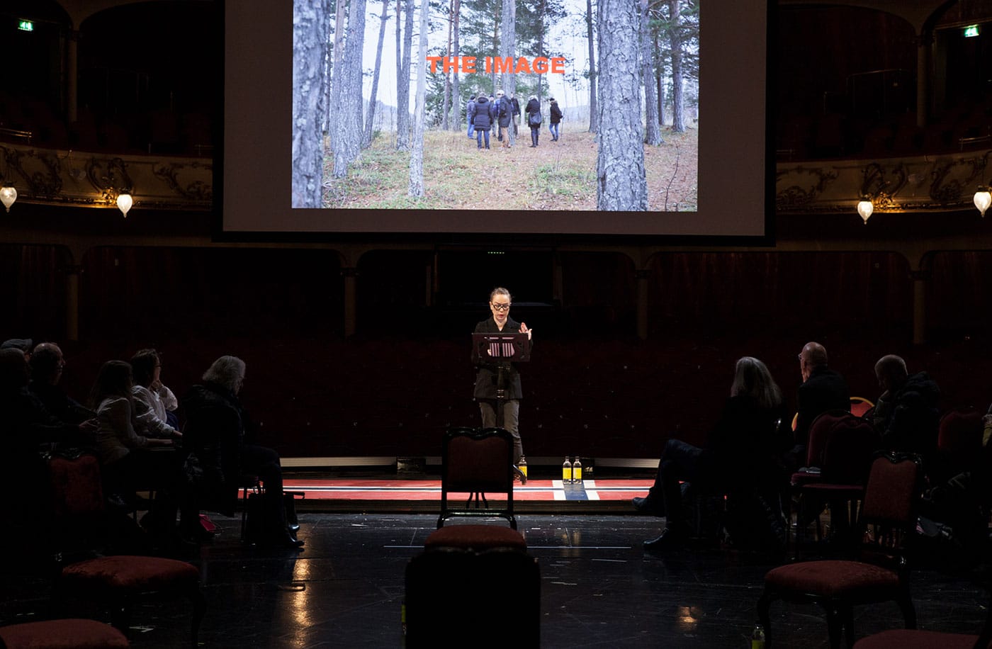Marianne Heier speaking at "Public Calling" (photo by Ingvild Brekke Myklebust)