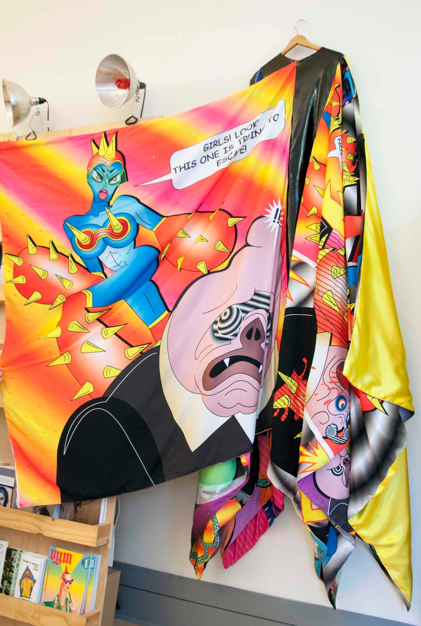 Panel of the "X, Y, and Z Fight the Homogeny" dress by BCALLA (Brad Callahan)