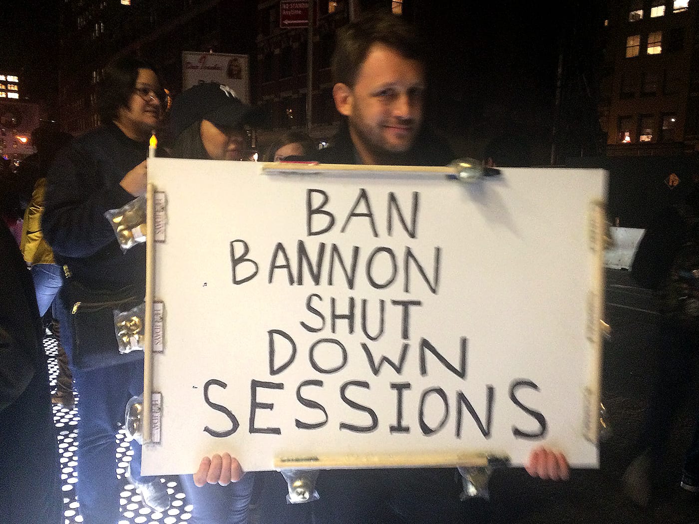 #DearIvanka protestors outside the Puck Building