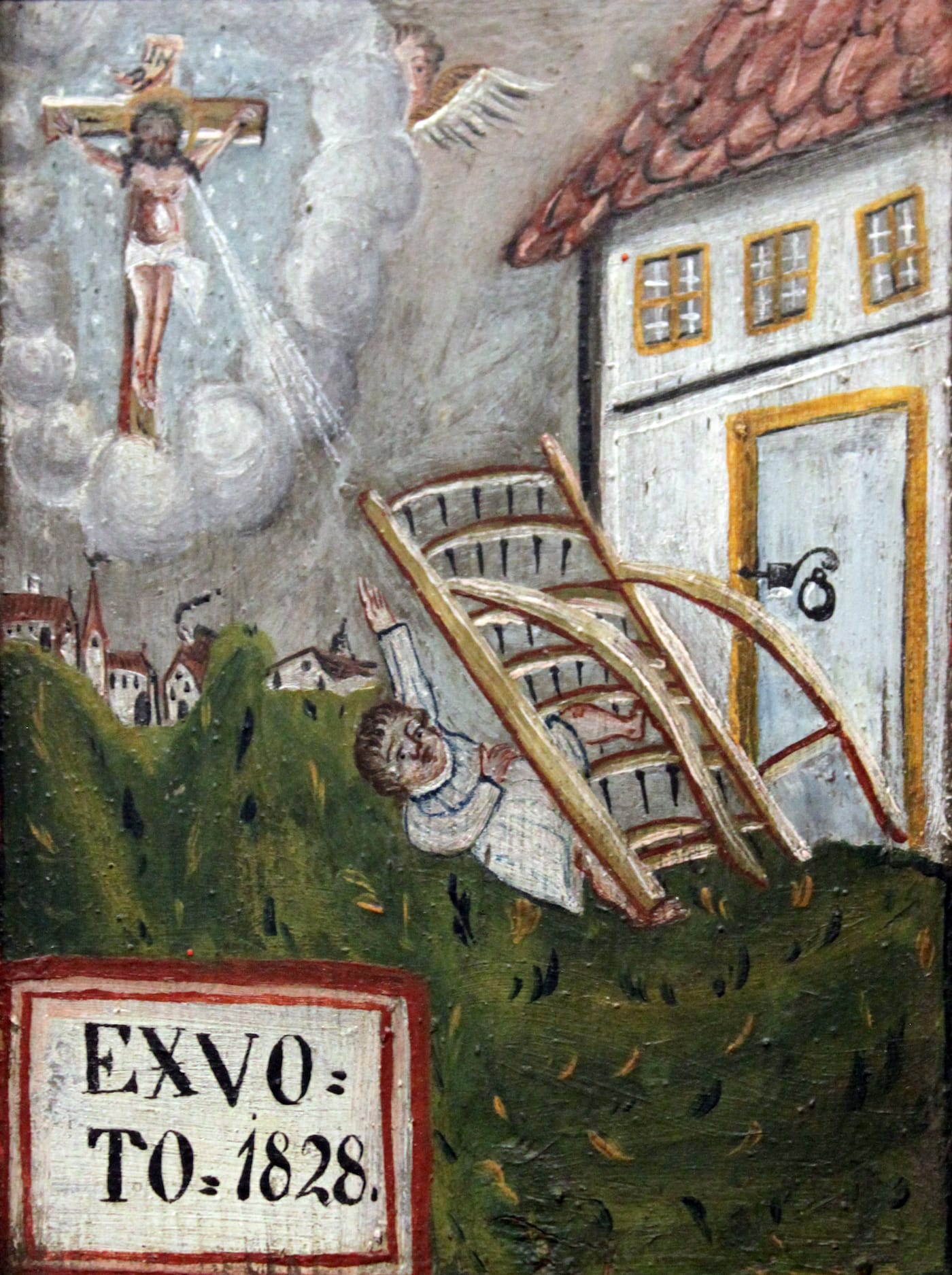 Ex voto for an accident from Southern Germany (1825) (via Germanisches Nationalmuseum/Wikimedia)